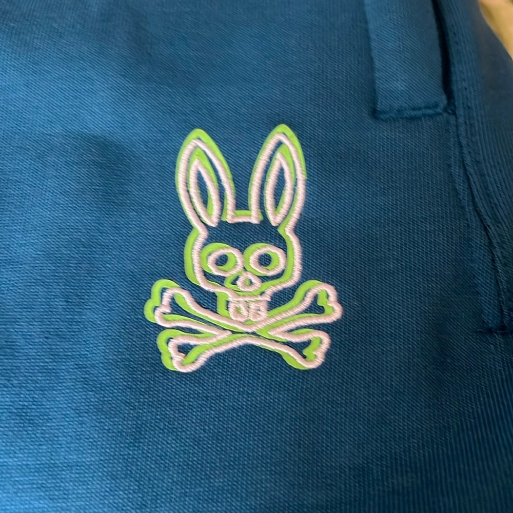 NWT- Psycho Bunny teal Sweatpants size kids Medium (10-12) - Picture 2 of 5